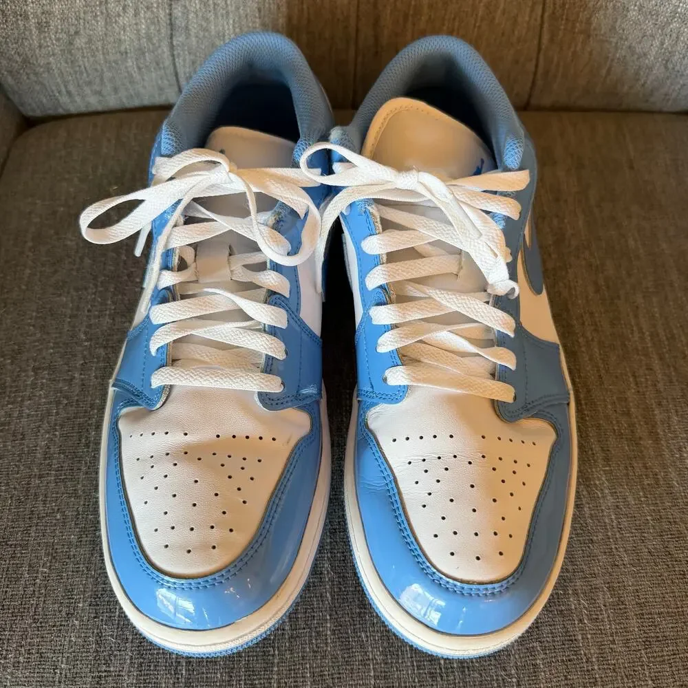 Nike Mens Air Jordan 1 Low SE Blue White Lace Up Basketball Sneaker Shoes 9